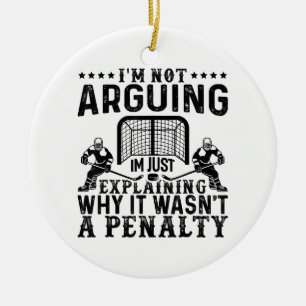 Hockey Player Arguing Gift Funny Hockey Keramisch Ornament
