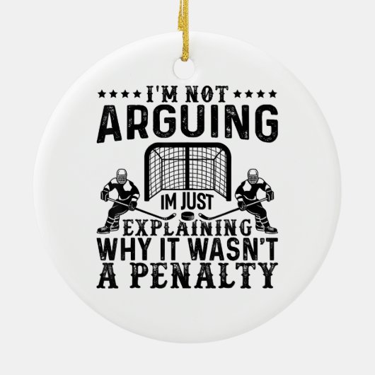 Hockey Player Arguing Gift Funny Hockey Keramisch Ornament (Achterkant)
