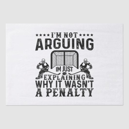 Hockey Player Arguing Gift Funny Hockey Tissuepapier (Voorkant)