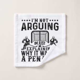 Hockey Player Arguing Gift Funny Hockey Washandje