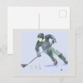 Hockey Player Art Briefkaart (Voorkant / Achterkant)