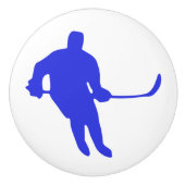 Hockey Player blue decoders, dresser of lade Keramische Knop (Voorkant)