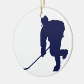 Hockey Player Blue Keramisch Ornament (Links)