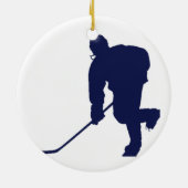 Hockey Player Blue Keramisch Ornament (Achterkant)