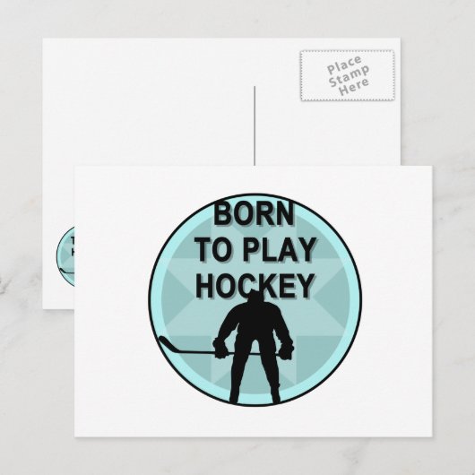 Hockey Player Born to Play Tshirts and Gifts Briefkaart (Voorkant / Achterkant)
