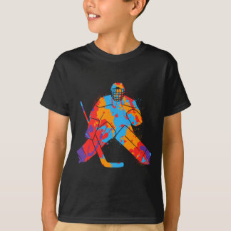 Hockey Player Colorful Goalkeeper Boys Ice Hockey T-shirt