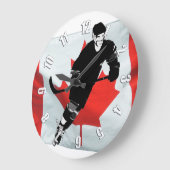 Hockey Player en Canadian Flag Grote Klok (Hoek)