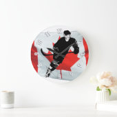 Hockey Player en Canadian Flag Grote Klok (Huis)