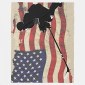 Hockey Player en US Flag - Wintersport Fleece Deken (Voorkant)