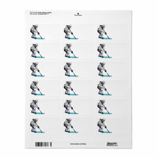 Hockey Player Etiket (Full Sheet)