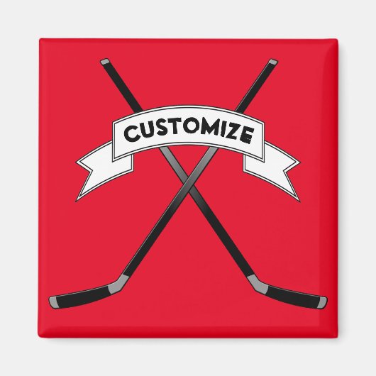 Hockey Player/Fan Custom Team Name of Text Magneet (Voorkant)