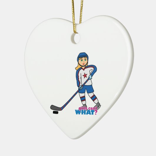 Hockey Player Girl Keramisch Ornament (Links)