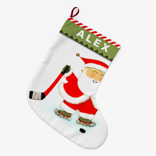 Hockey Player Grote Kerstsok (Voorkant (Hangend))