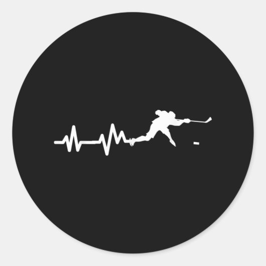 Hockey Player Hockey Ice Hockey Ronde Sticker (Voorkant)