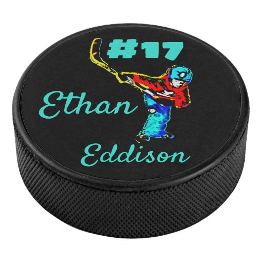 Hockey Player Hockey Puck (3/4)