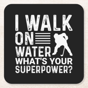 Hockey Player I Walt on Water Kartonnen Onderzetters