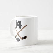 Hockey Player Jersey Number 14 Gift Koffiemok (Voorkant links)