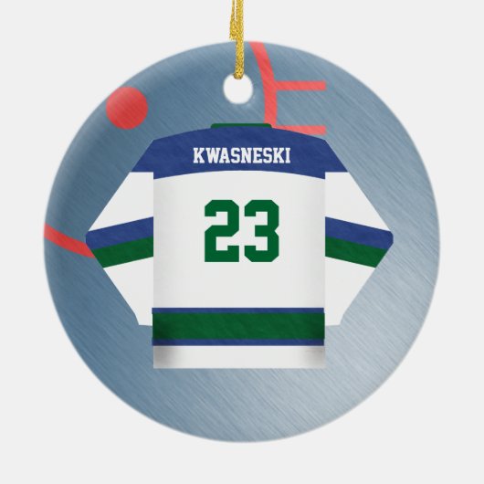 Hockey Player Jersey Ornament (Achterkant)