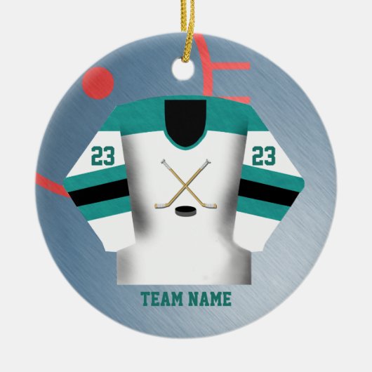 Hockey Player Jersey Ornament (Voorkant)