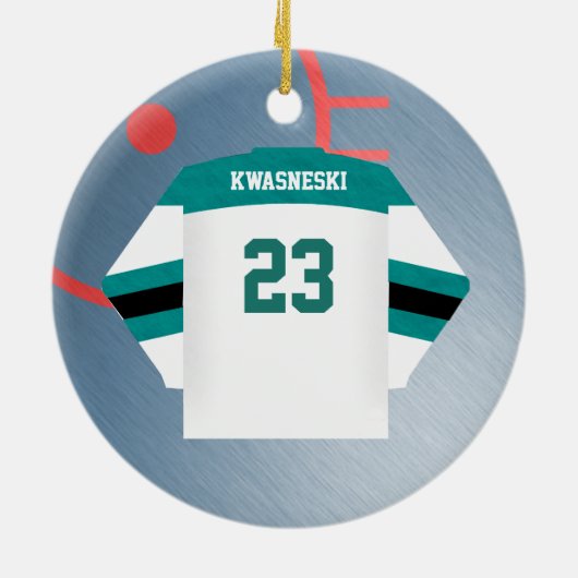 Hockey Player Jersey Ornament (Achterkant)