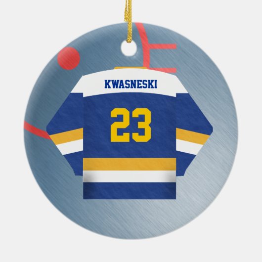 Hockey Player Jersey Ornament (Achterkant)