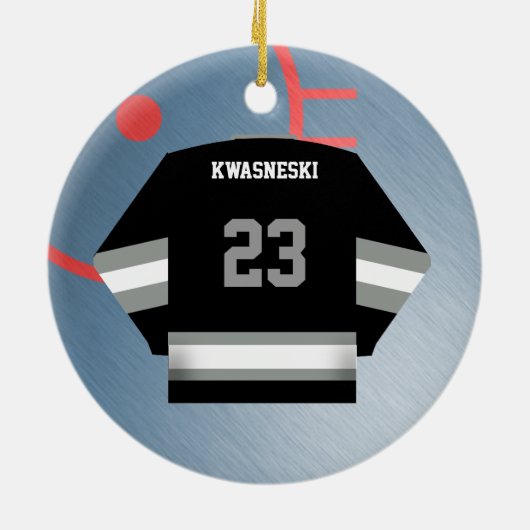 Hockey Player Jersey Ornament (Achterkant)