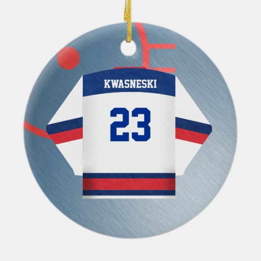 Hockey Player Jersey Ornament (Achterkant)