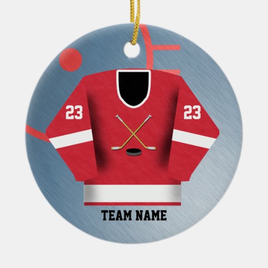 Hockey Player Jersey Ornament (Voorkant)