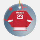 Hockey Player Jersey Ornament (Achterkant)