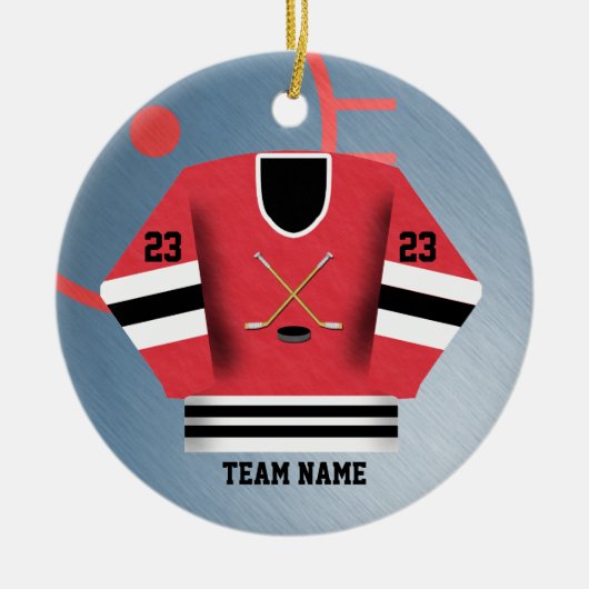 Hockey Player Jersey Ornament (Voorkant)
