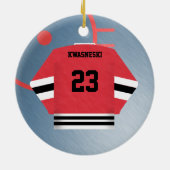 Hockey Player Jersey Ornament (Achterkant)
