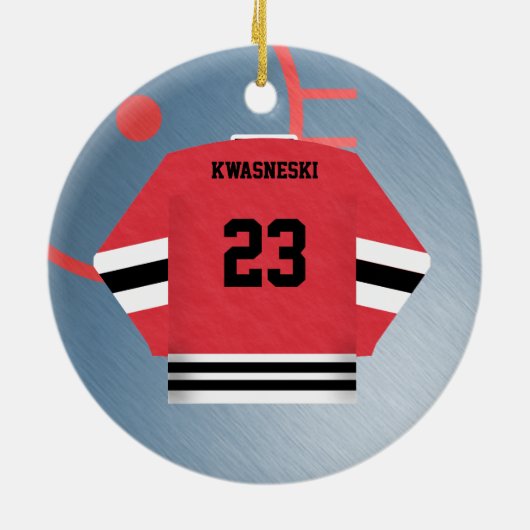 Hockey Player Jersey Ornament (Achterkant)