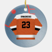 Hockey Player Jersey Ornament (Achterkant)