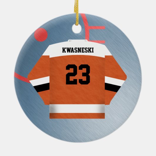 Hockey Player Jersey Ornament (Achterkant)