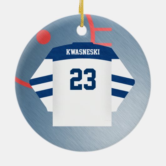 Hockey Player Jersey Ornament (Achterkant)