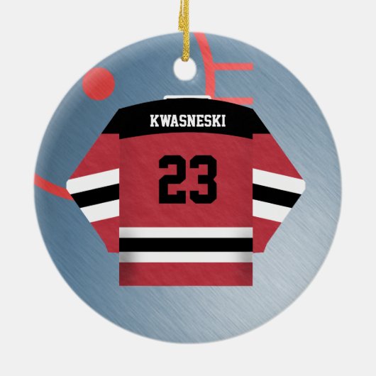 Hockey Player Jersey Ornament (Achterkant)