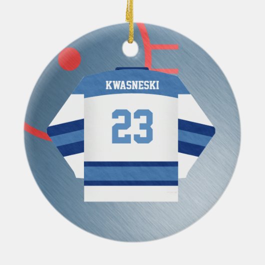 Hockey Player Jersey Ornament (Achterkant)