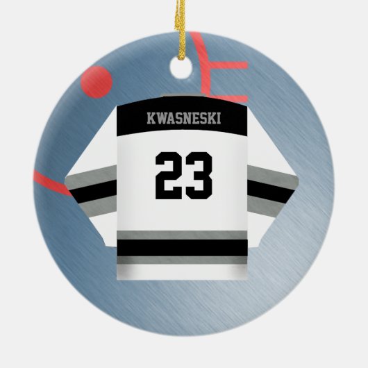 Hockey Player Jersey Ornament (Achterkant)