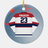 Hockey Player Jersey Ornament (Achterkant)