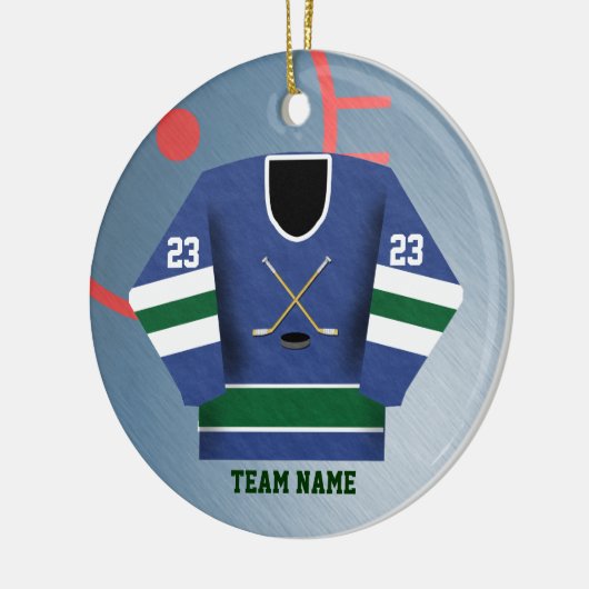 Hockey Player Jersey Ornament (Links)