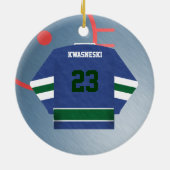 Hockey Player Jersey Ornament (Achterkant)
