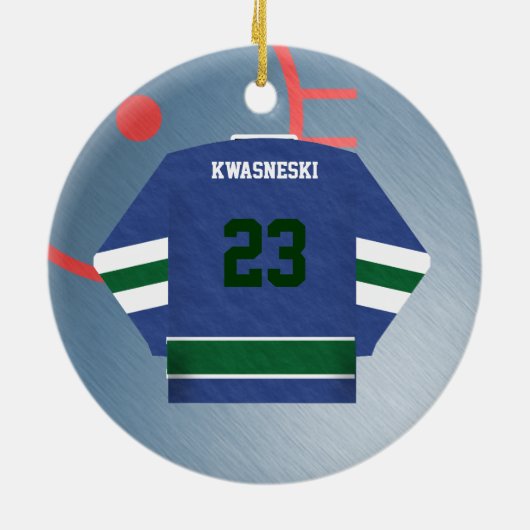Hockey Player Jersey Ornament (Achterkant)