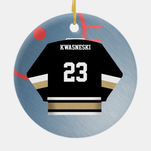 Hockey Player Jersey Ornament (Achterkant)