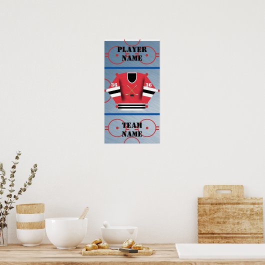 Hockey Player Jersey Poster (Keuken)