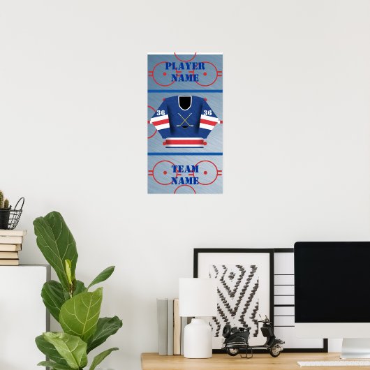 Hockey Player Jersey Poster (Thuiskantoor)