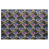 Hockey Player Jersey Puck and Stick Name Number Stof (Fat Quarter)