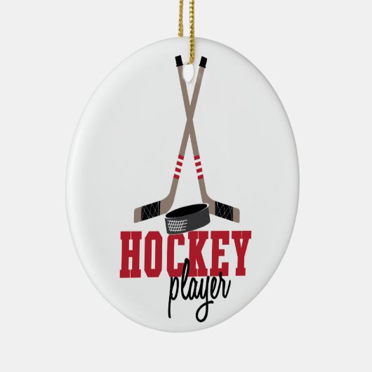 Hockey Player Keramisch Ornament (Rechts)