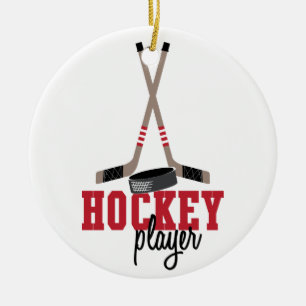 Hockey Player Keramisch Ornament