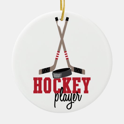 Hockey Player Keramisch Ornament (Voorkant)