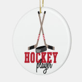 Hockey Player Keramisch Ornament (Links)
